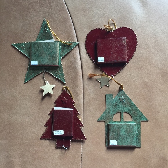 Christmas Folk Art Frame Ornaments - Set of 4 - Picture 2 of 6